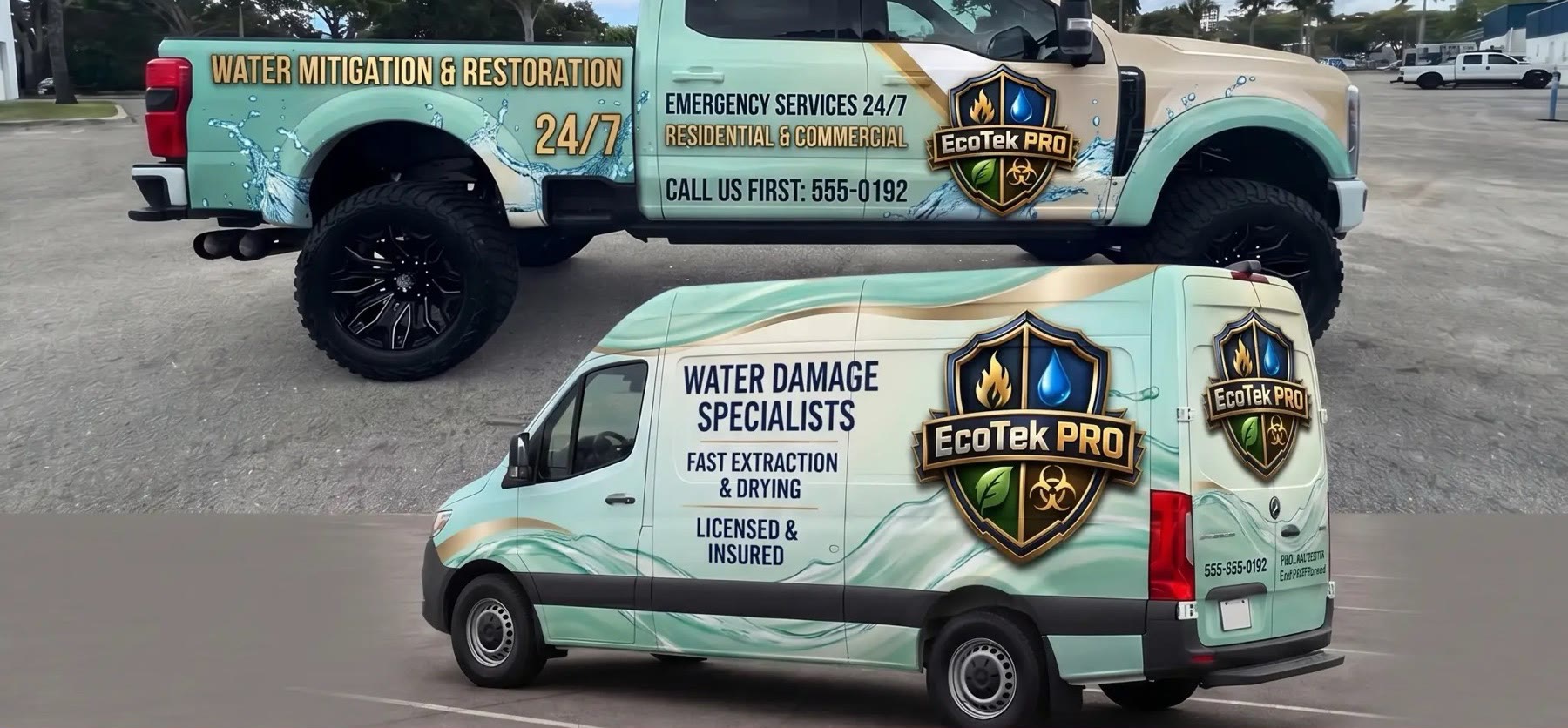 EcoTek Pro emergency response trucks in Palm Beach County